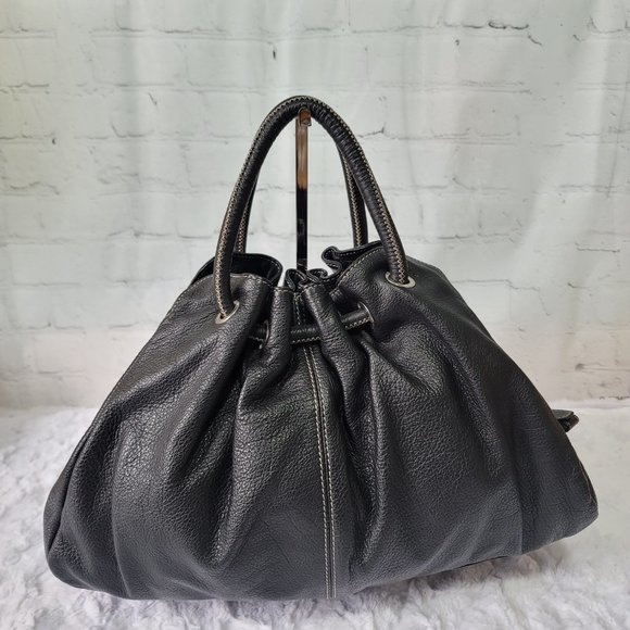 Maria Carla Italy Black Buttery Soft Leather Handbag with Longstrap - Picture 5 of 12